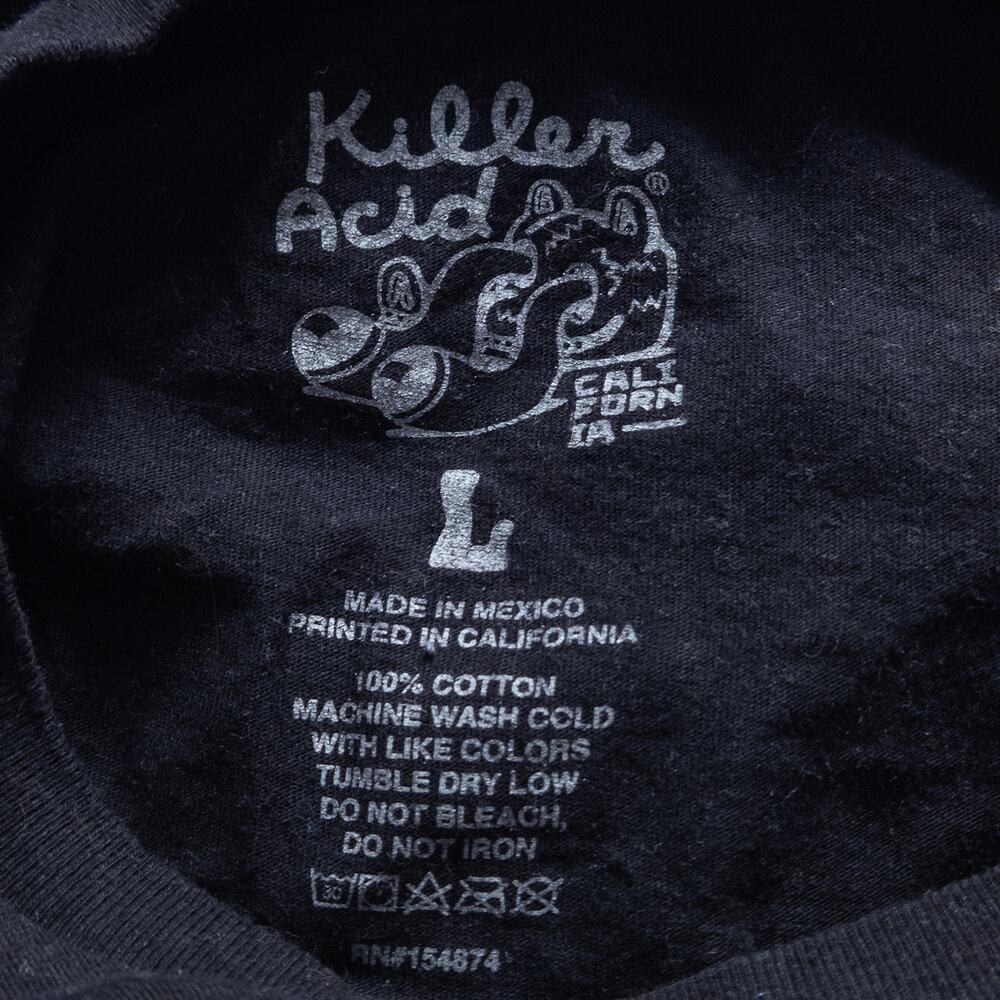 Killer Acid Graphic T Shirt Black Size Large Psychedelic Streetwear - Picture 4 of 4